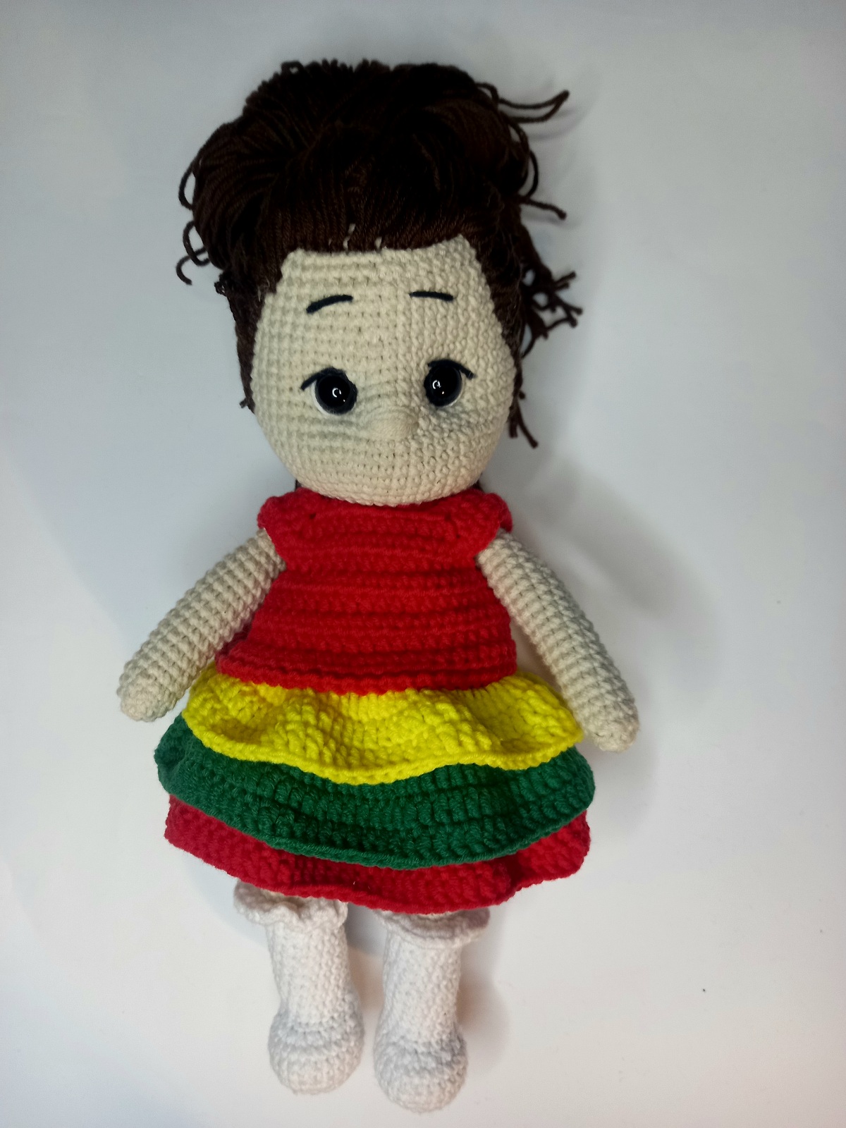 Rankų darbo nertas žaislas "Lėlytė"